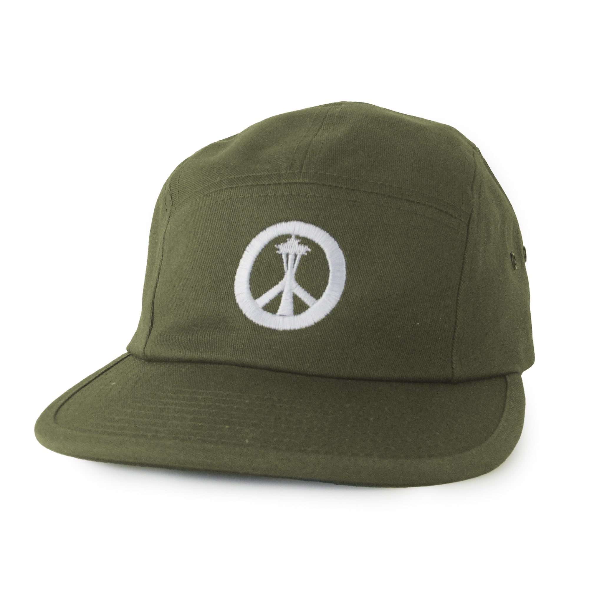 Peace Needle 5 panel hat - Olive - Viaduct