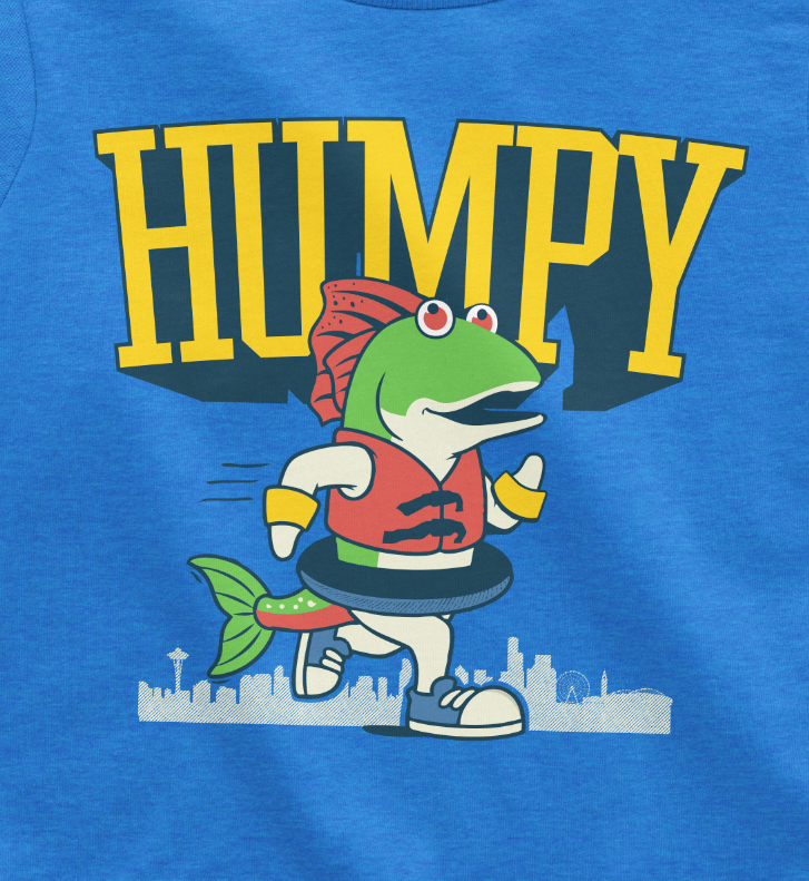 Humpy the Salmon kids tshirt