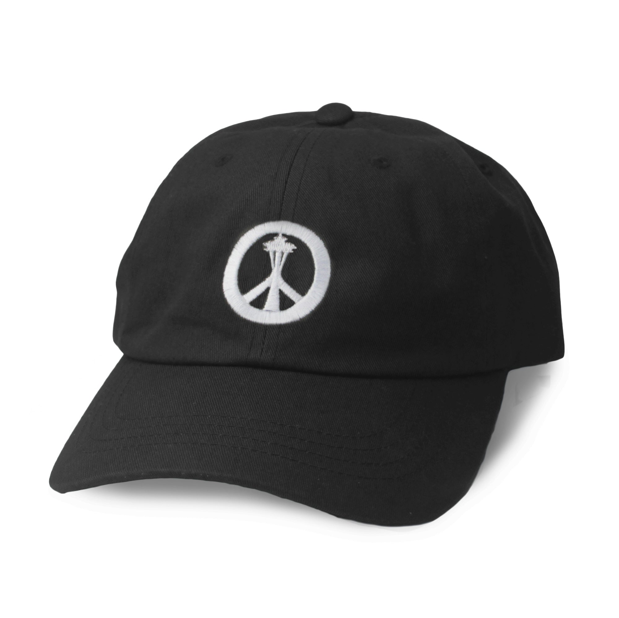 Peace needle dad hat - black - Viaduct
